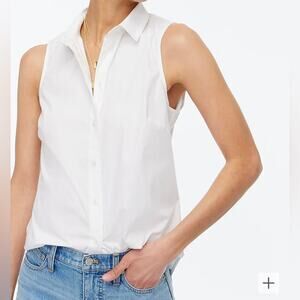 J. Crew Sleeveless Cotton Poplin Shirt